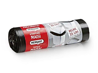 Atkritumu maisi Merkant, 35 l, 9 mikr., 20 gab., melni