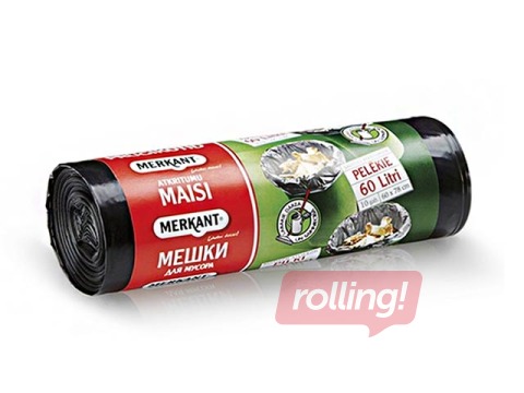 Atkritumu maisi Merkant, 60 l, 35 mikr., 10 gab., pelēki