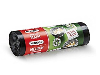 Atkritumu maisi Merkant, 60 l, 35 mikr., 10 gab., pelēki