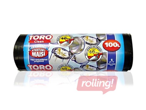 Atkritumu maisi TORO, 100 l, 50 mikr., 5 gab., melni