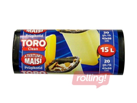Atkritumu maisi TORO, 15 l, 8 mikr., 20 gab., melni