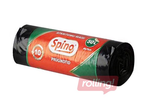 Atkritumu maisi SPINO, 50 l, 45 mikr., 10 gab., melni