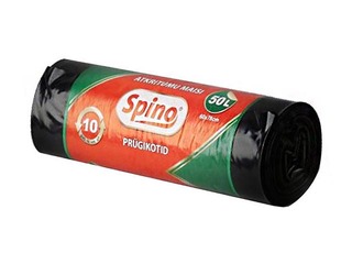 Atkritumu maisi SPINO, 50 l, 45 mikr., 10 gab., melni