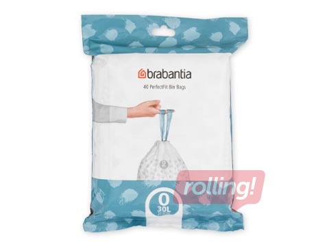 Atkritumu maisi Brabantia, balti, 30l, 40 gab.