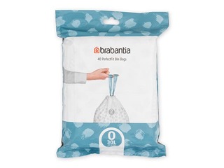 Atkritumu maisi Brabantia, balti, 30l, 40 gab.