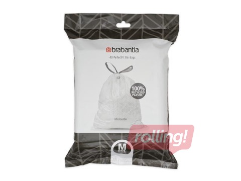 Atkritumu maisi Brabantia, balti, 60l, 40 gab.