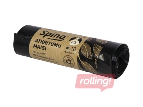 Atkritumu maisi Spino, 60 l, 33 mikr., 60x86cm, 10 gab., melns