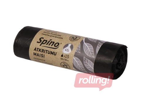 Atkritumu maisi Spino, 45l, 12 mic., 15 gab., melni