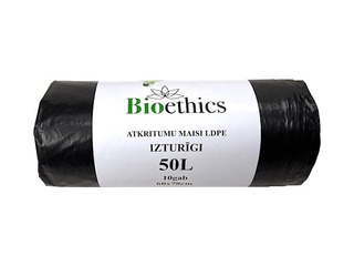 Atkritumu maisi, 50 l, 30 mikr., 60x78cm, 10gab, melni