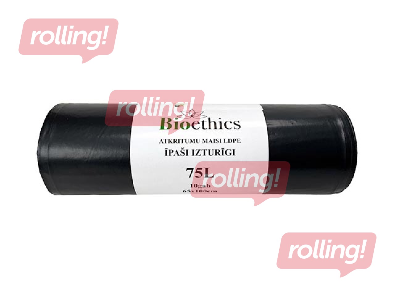 Atkritumu maisi, 75 l, 50 mikr., 65x100cm, 10gab, melni