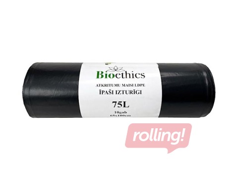 Atkritumu maisi, 75 l, 50 mikr., 65x100cm, 10gab, melni