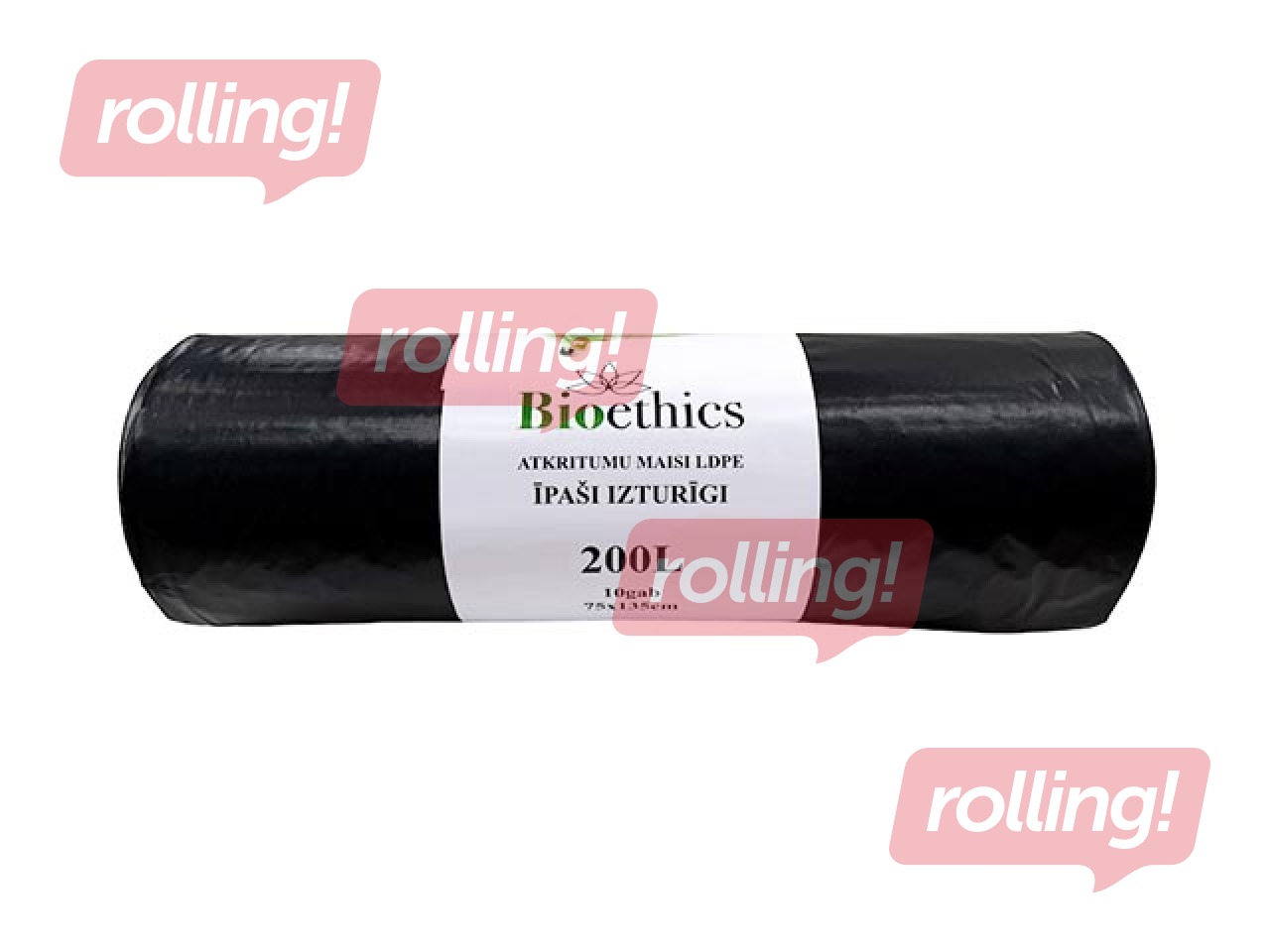 Atkritumu maisi, 200 l, 50 mikr., 75x135cm, 10gab, melni