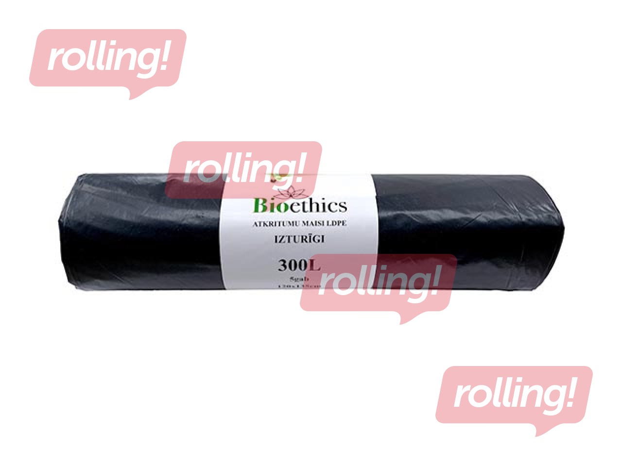 Atkritumu maisi, 300 l, 50 mikr., 120x135cm, 5gab, melni