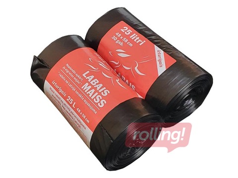 Atkritumu maisi Labais Maiss, 25l, 30 mikr., 30 gab., melni