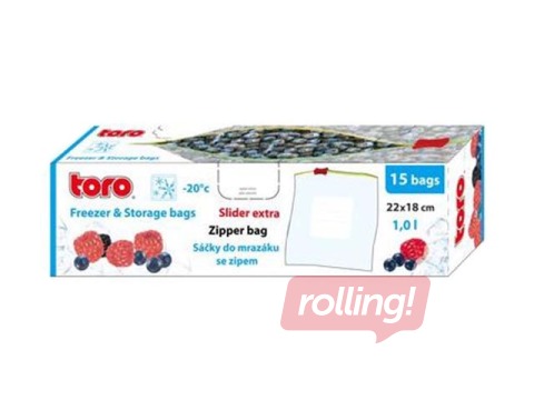 Maisiņi produktu saldēšanai, Slider ZIP, 1l, 15 gab 