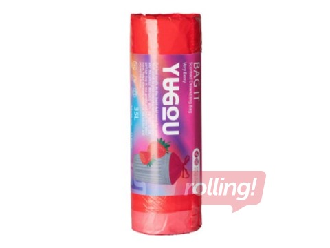 Atkritumu maisi aromatizēti, rozā, 35l, YuGou, 15gab