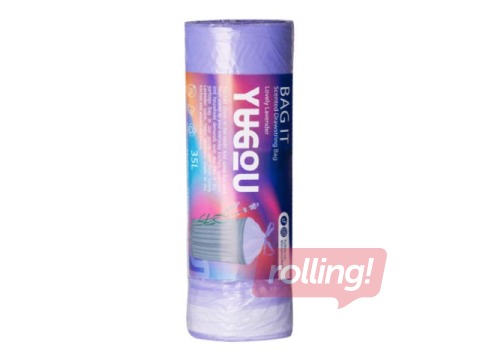 Atkritumu maisi aromatizēti, violeti, 35l, YuGou, 15gab