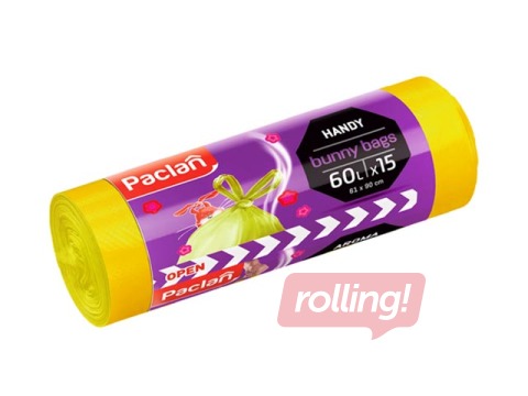 Atkritumu maisi Paclan Bunny bags, aromatizēti, 60 l, 15 gab.