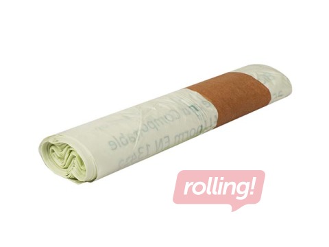 Biokompostējami atkritumu maisi BIO, zaļi, 10l, 18 mikr., 15 gab.