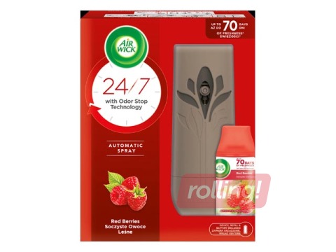 Gaisa atsvaidzinātājs Air Wick Freshmatic Red Berries, turētājs + rezerve, 250ml