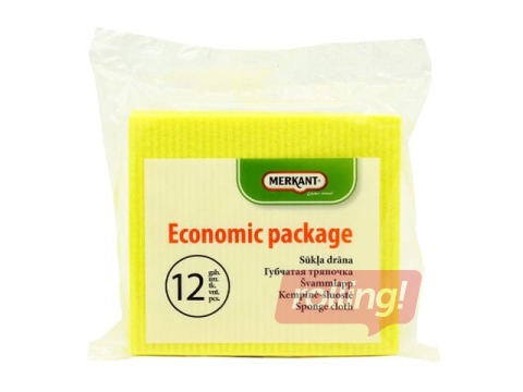 Mitrumu uzsūcošās lupatiņas Merkant, dzeltenas, 16x18cm, 12 gab.