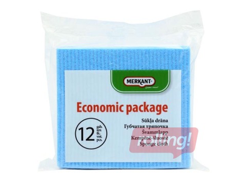 Mitrumu uzsūcošās lupatiņas Merkant, zilas, 16x18cm, 12 gab.