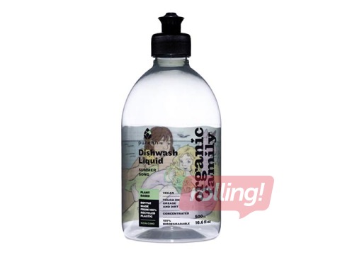 Ekoloģisks trauku mazgāšanas līdzeklis PURENN, ar mellenēm un laimu, 500ml