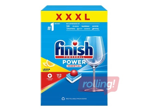 Tabletes trauku mazgājamai mašīnai, Finish Power Ball XXXL, 112 gab.
