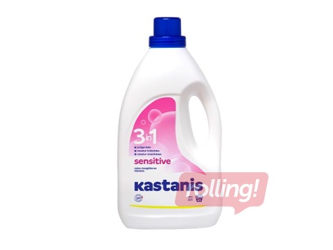 Veļas mazgāšanas līdzeklis Kastanis, 3in1 Sensitive, 1800ml