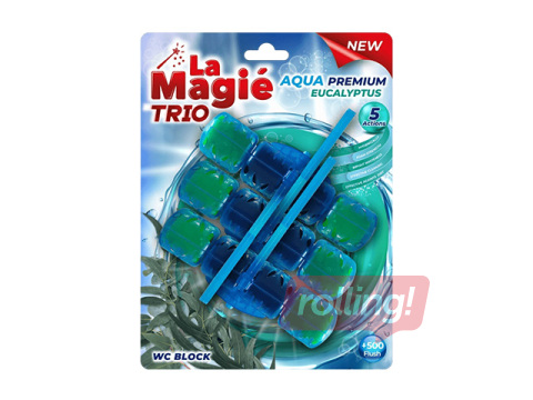 Tualetes bloks, La Magie Aqua Premium, Eucalyptus Trio, 3x40g