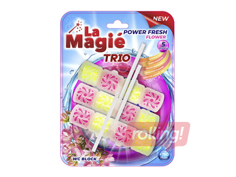 Tualetes bloks, La Magie Power Fresh Trio, Flower garden, 3x40g