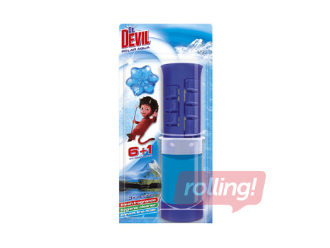 Tualetes poda tīrītājs un atsvaidzinātājs, Dr.Devil, 3in1, ar dozatoru, Polar Aqua, 7gab.