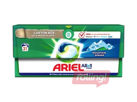 Veļas mazg.kapsulas Ariel Mountain Spring, 31gab.