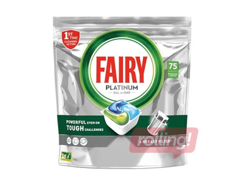 Tabletes trauku mazgājamai mašīnai Fairy Platinum, 75 gab.