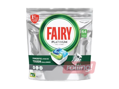 Tabletes trauku mazgājamai mašīnai Fairy Platinum, 64 gab.