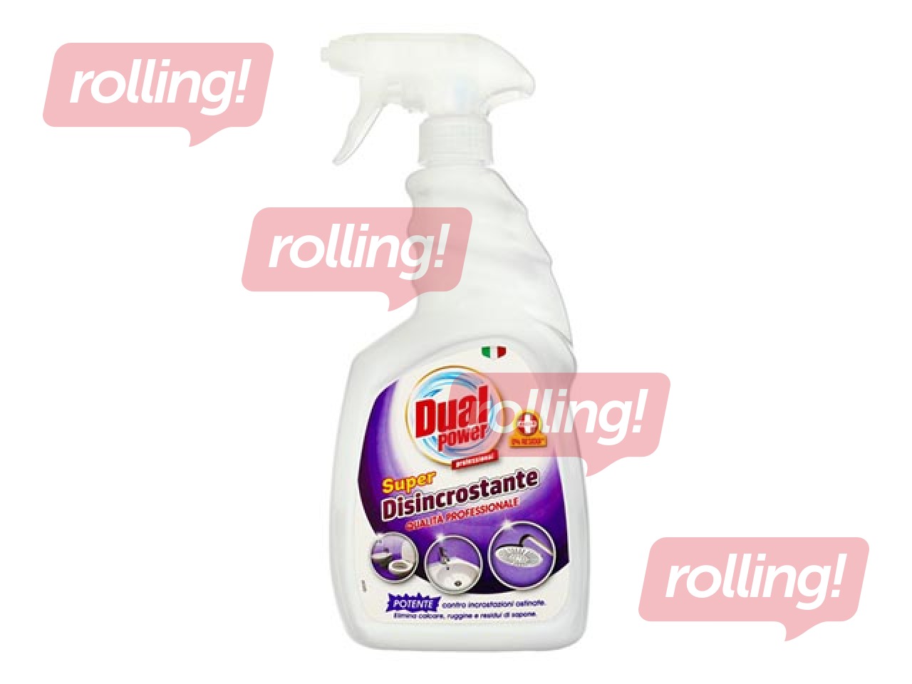 Atkaļķojošs tīrīšanas līdzeklis vannas istabai Dual Power, 750ml