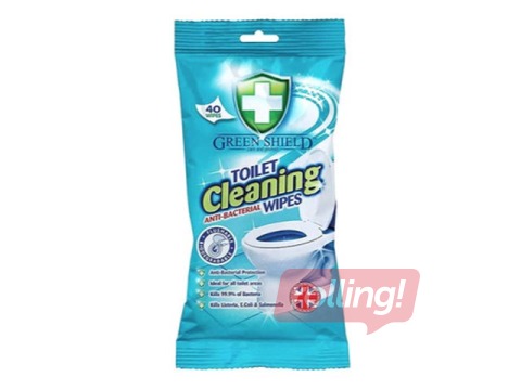 Mitrās salvetes tualetes tīrīšanai, Green Shield, 40 gab.