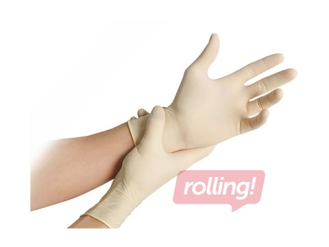 Cimdi lateksa bez pūdera MaiMed- Soft PF S, baltie, 100 gab.