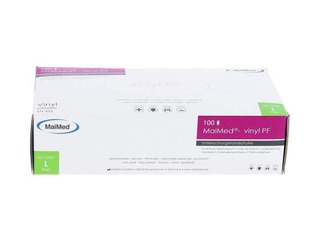 Cimdi vinila bez pūdera MaiMed L, zilie, 100 gab.