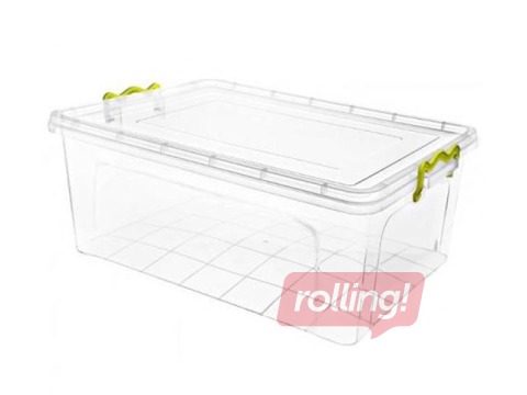Kaste uzglabāšanas ar vāku 26.5 L STRONBOX 51.5x34.7x22.5, caurspīdīga palstmasas