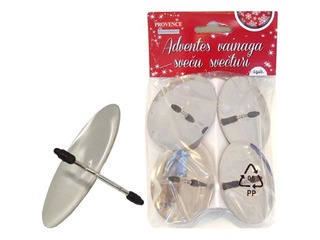 Svečturi adventes vainagam ar adatu Ø6cm 4gb, sudraba krāsā