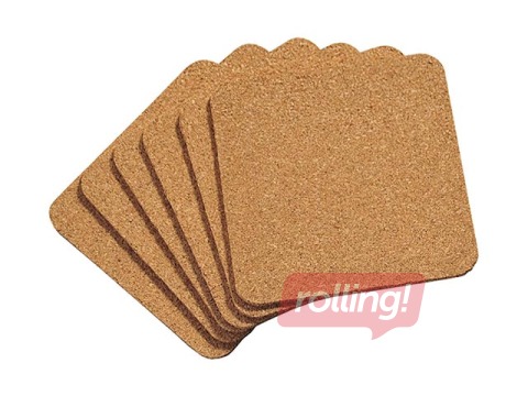 Paliktņi krūzēm, korķa 10x10cm, 6gab.