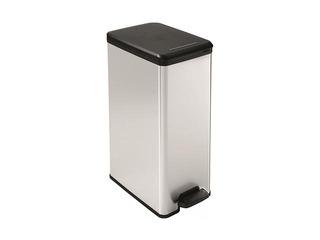 Atkritumu tvertne ar pedāli metalizēta Slim Bin, 40l, sudraba