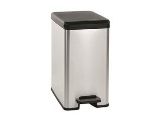 Atkritumu tvertne ar pedāli metalizēta Slim Bin, 25l, sudraba