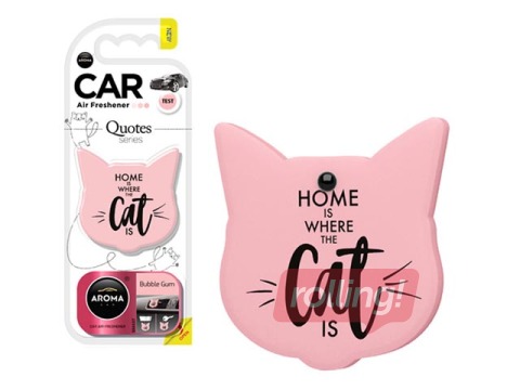 Auto gaisa atsvaidzinātājs Aroma Car Quotes Cat Bubble Gum