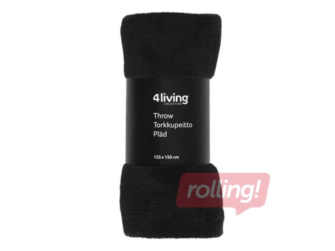 Pleds 4Living Gert, 125x150cm, melns