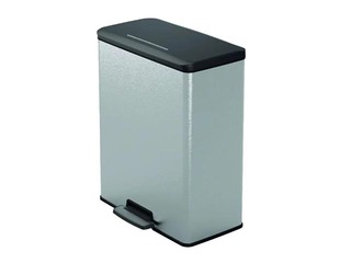 Atkritumu tvertne ar pedāli Deco Bin, metalizēta, sudraba, 65l