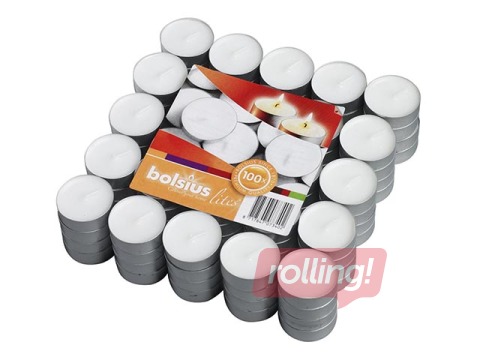 Tējas sveces baltas, 3.5h, 100 gab.