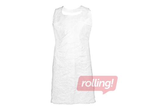 Priekšauti vienreizlietojamie, 71 x 125 cm, 20 mkr, balti, 100 gab