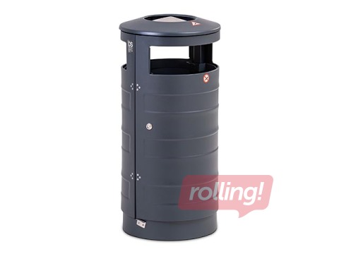 Atkritumu tvertne ar pelnu trauku, pelēka, 70l